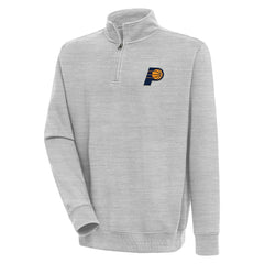 Indiana Pacers Antigua Victory Quarter-Zip Pullover Top Heather Gray