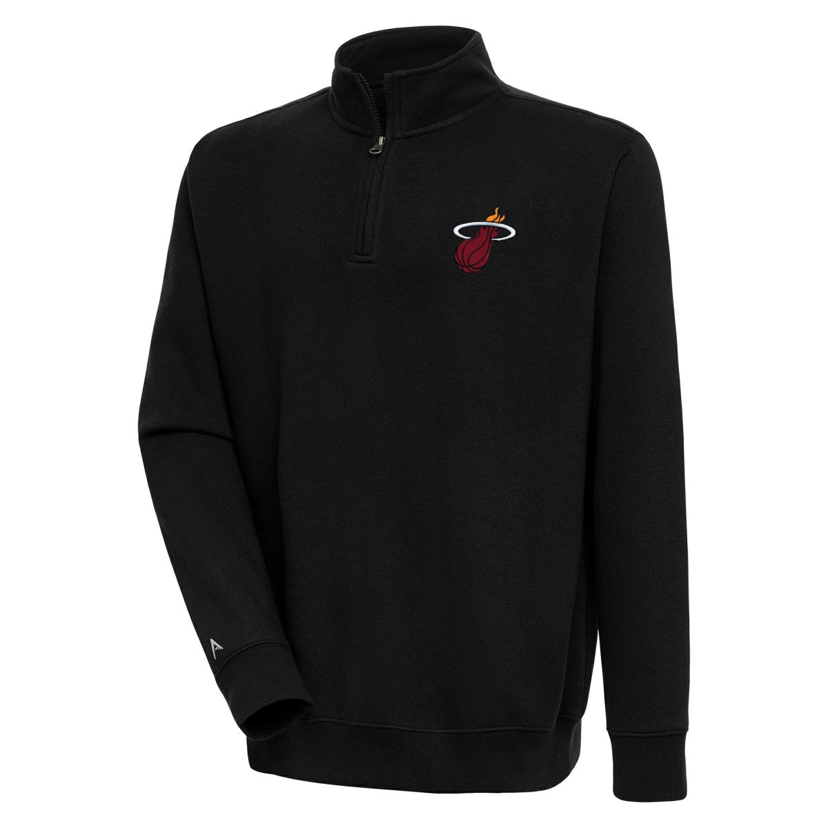 Miami Heat Antigua Victory Quarter-Zip Pullover Top Black
