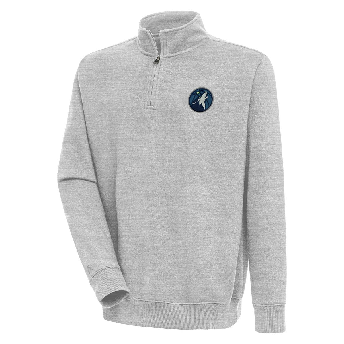 Minnesota Timberwolves Antigua Victory Quarter-Zip Pullover Top Heather Gray
