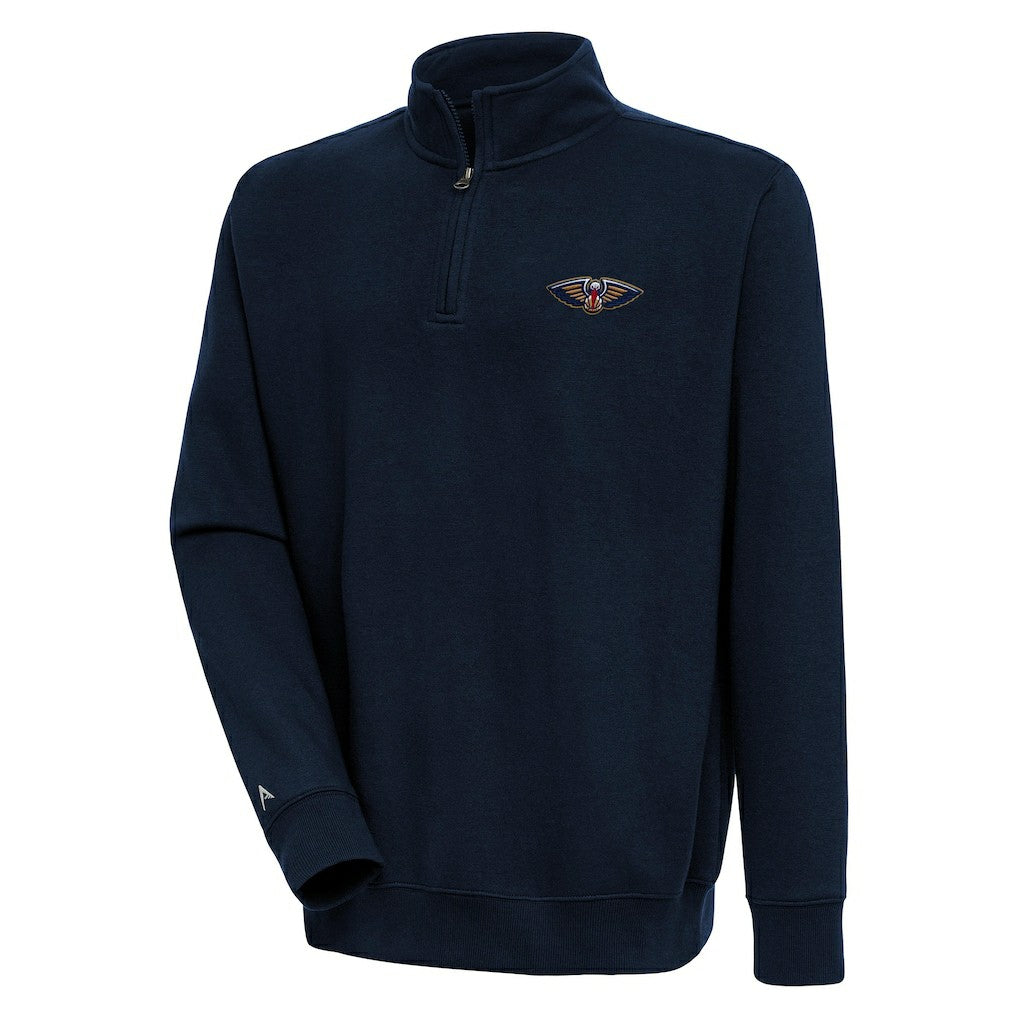 New Orleans Pelicans Antigua Victory Quarter-Zip Pullover Top Navy