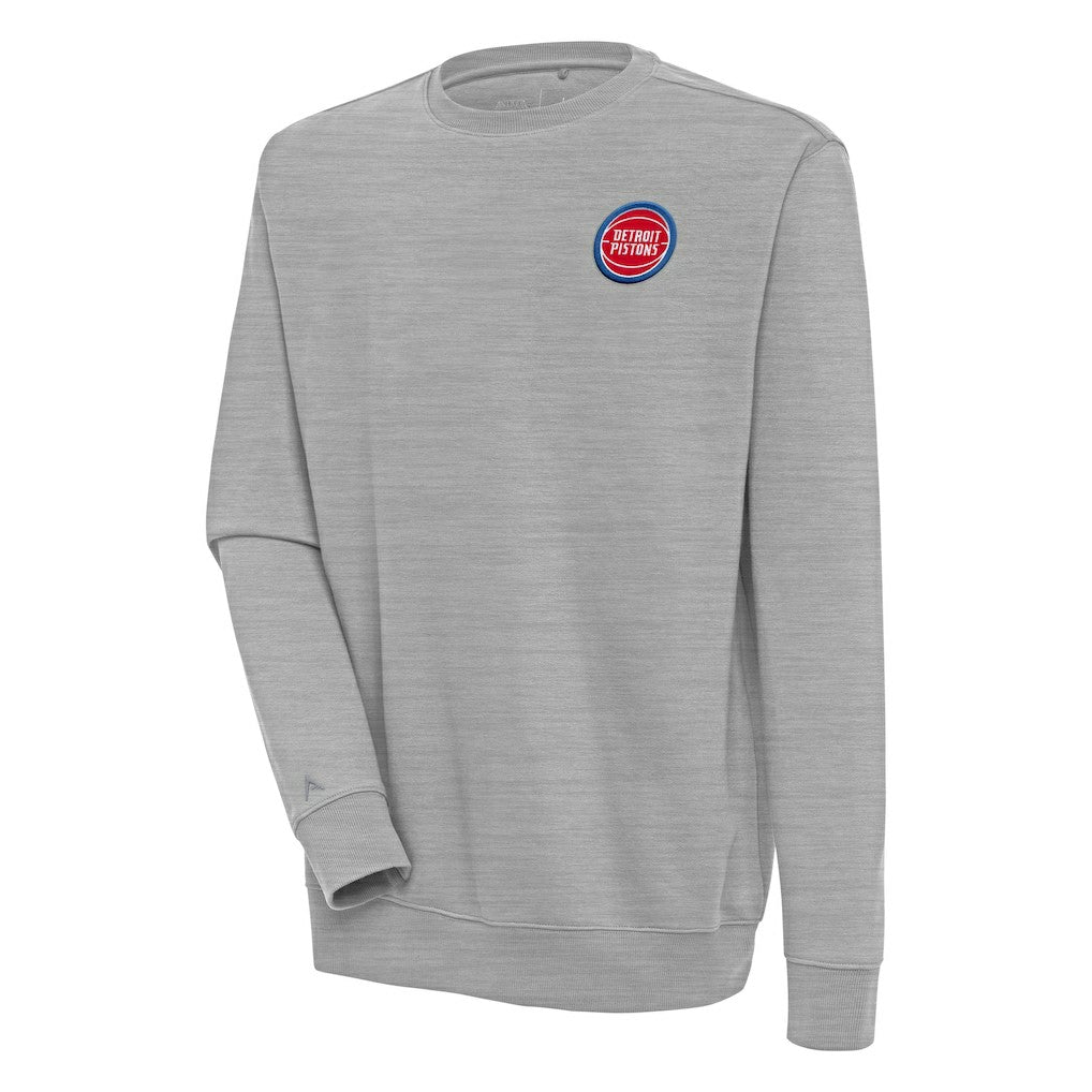 Detroit Pistons Antigua Victory Pullover Sweatshirt Heather Gray