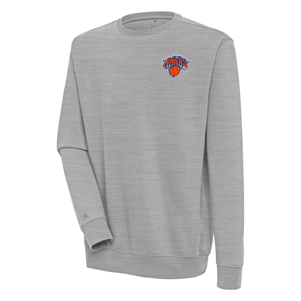 New York Knicks Antigua Victory Pullover Sweatshirt Heather Gray