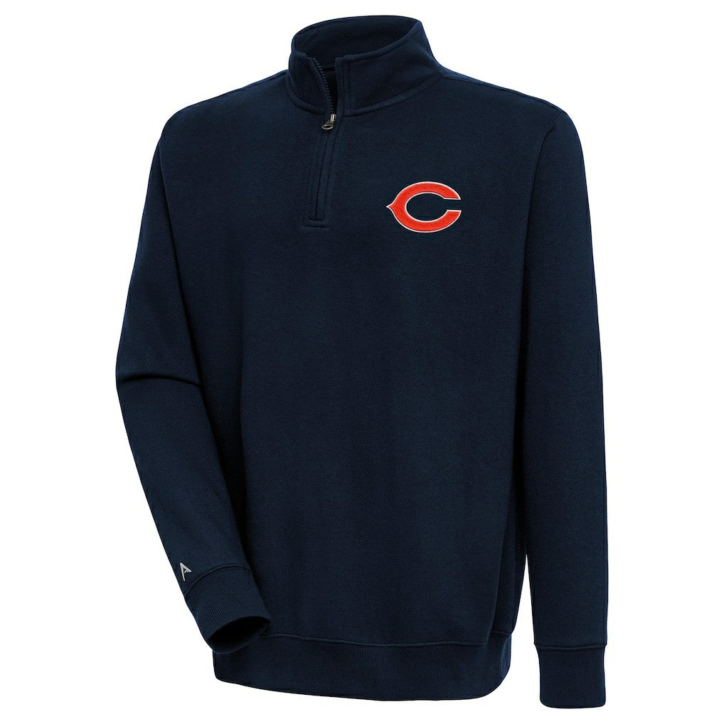 Chicago Bears Antigua Victory Quarter-Zip Pullover Top - Navy - NFL