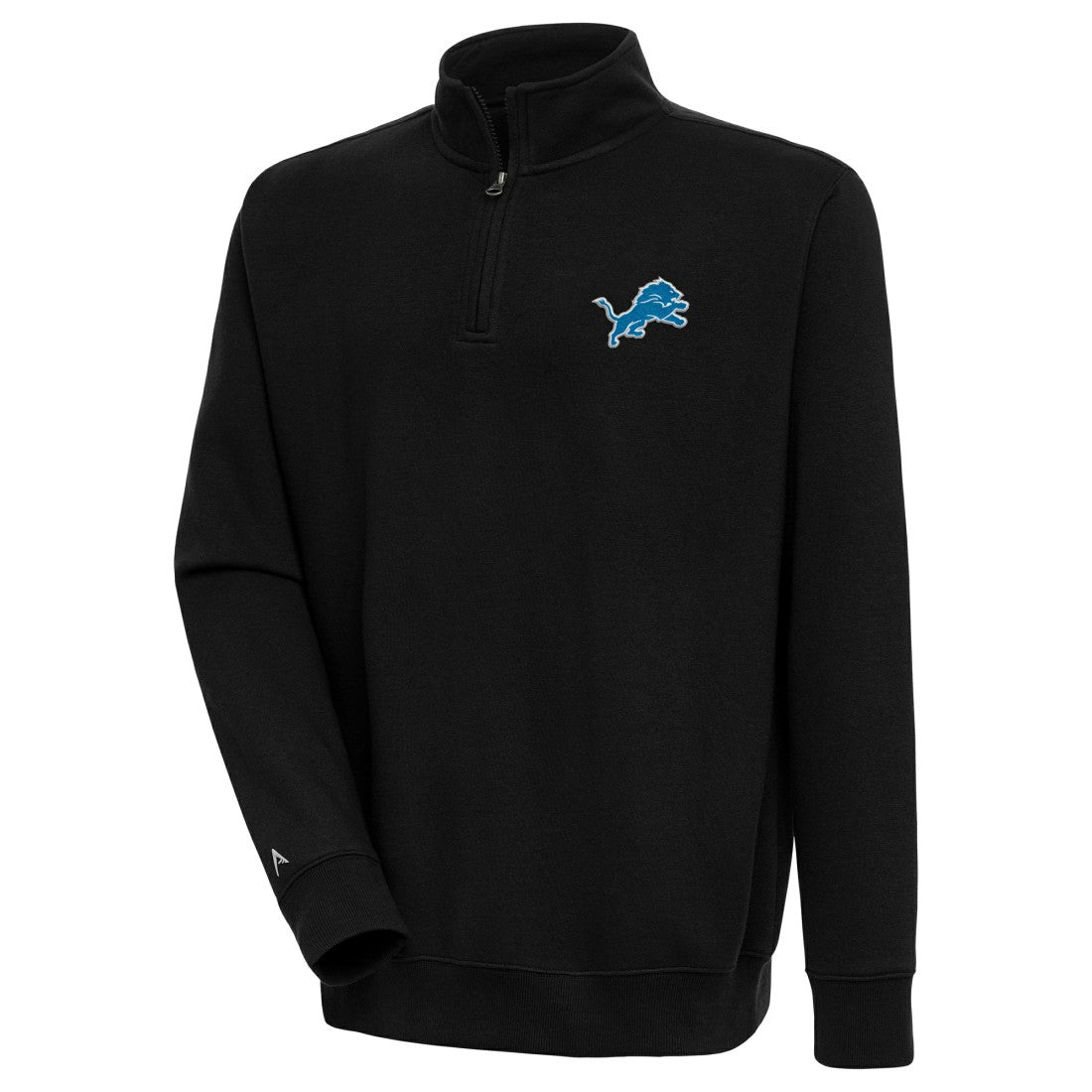 Detroit Lions Antigua Victory Quarter-Zip Pullover Top - Black - NFL