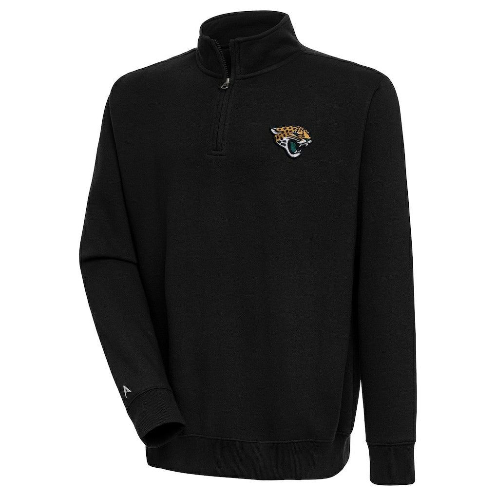 Jacksonville Jaguars Antigua Victory Quarter-Zip Pullover Top - Black - NFL