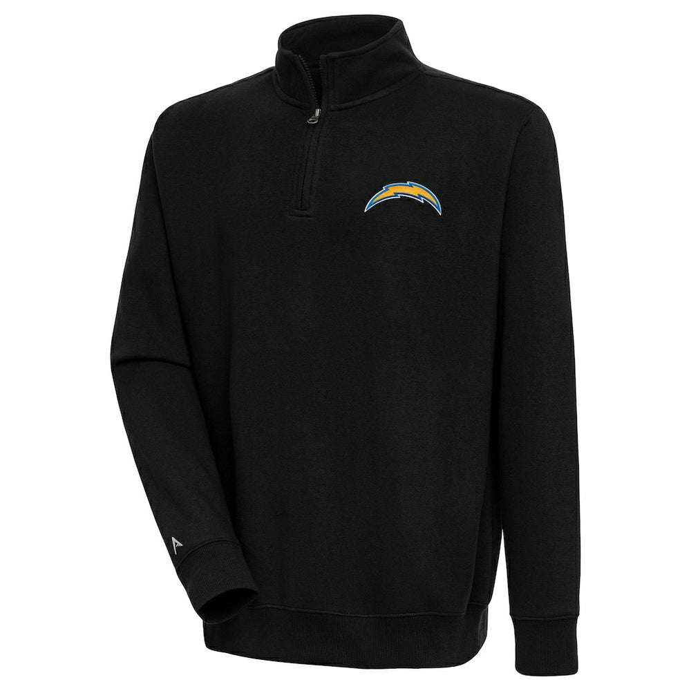 Los Angeles Chargers Antigua Victory Quarter-Zip Pullover Top - Black - NFL
