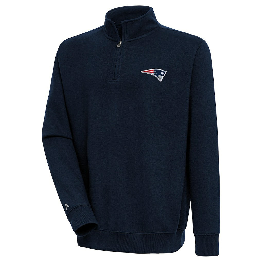 New England Patriots Antigua Victory Quarter-Zip Pullover Top - Navy - NFL