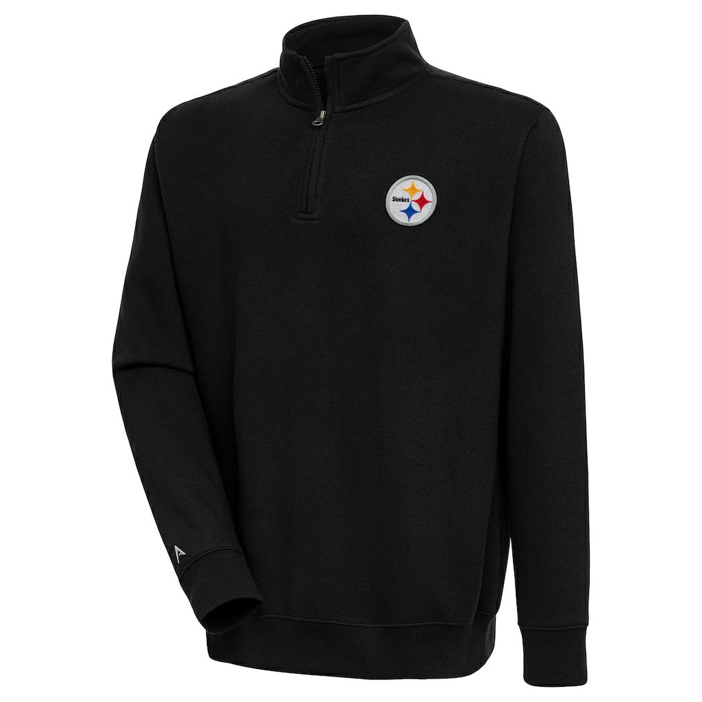 Pittsburgh Steelers Antigua Victory Quarter-Zip Pullover Top - Black - NFL