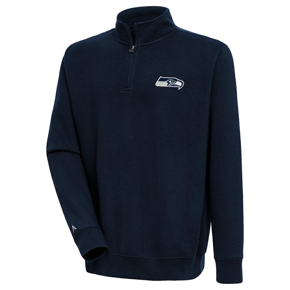 Seattle Seahawks Antigua Victory Quarter-Zip Pullover Top - College Navy - NFL