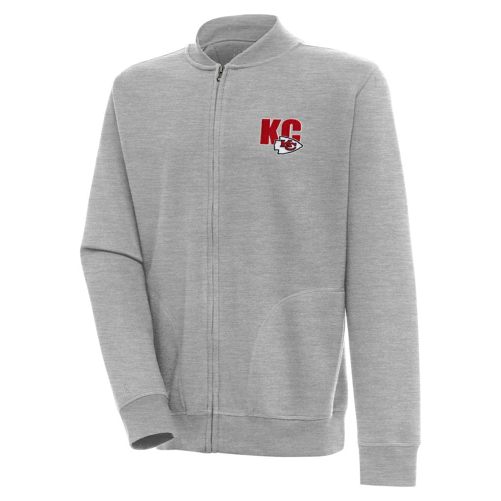Kansas City Chiefs Antigua Victory Full-Zip Jacket - Heather Gray - NFL