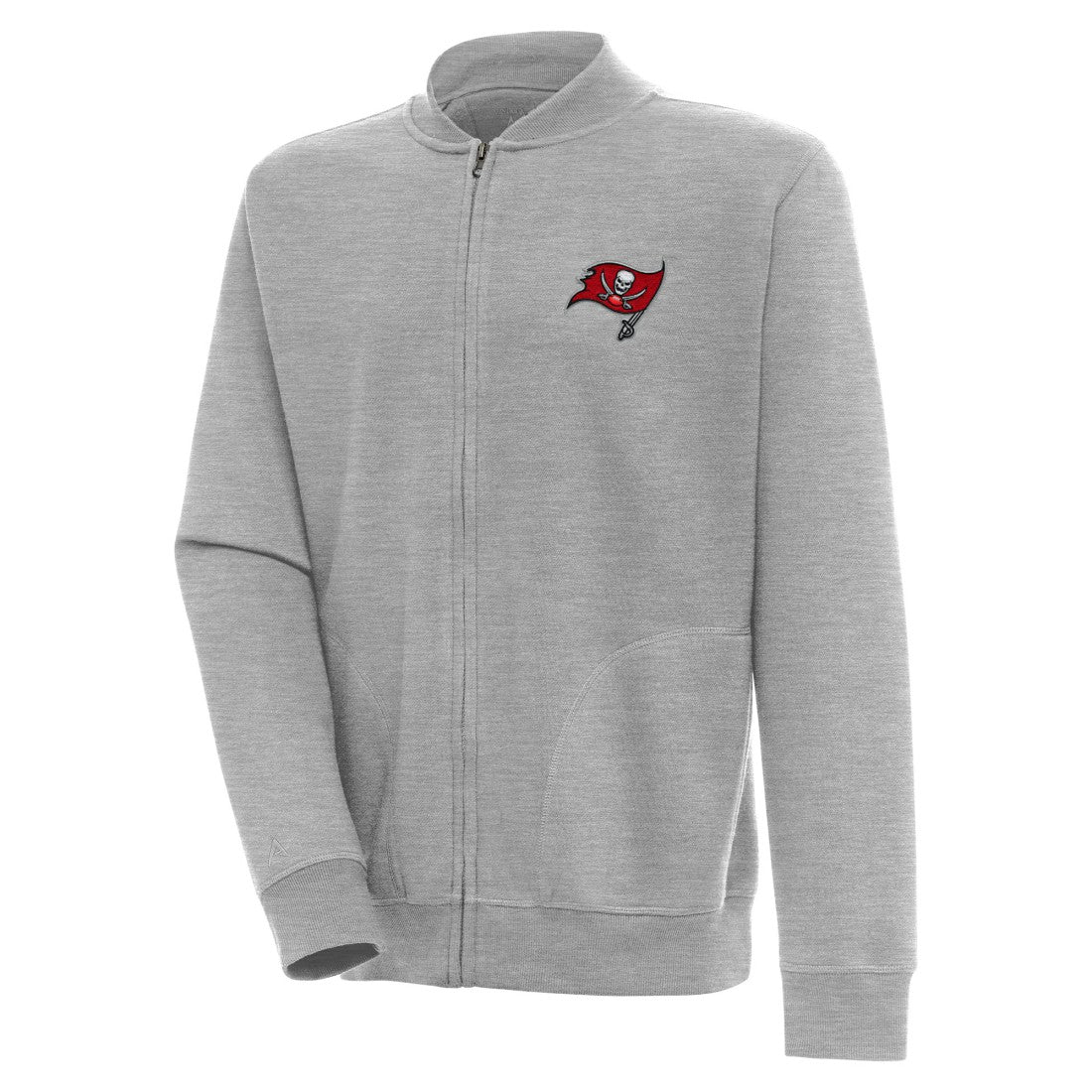 Tampa Bay Buccaneers Antigua Victory Full-Zip Jacket - Heather Gray - NFL