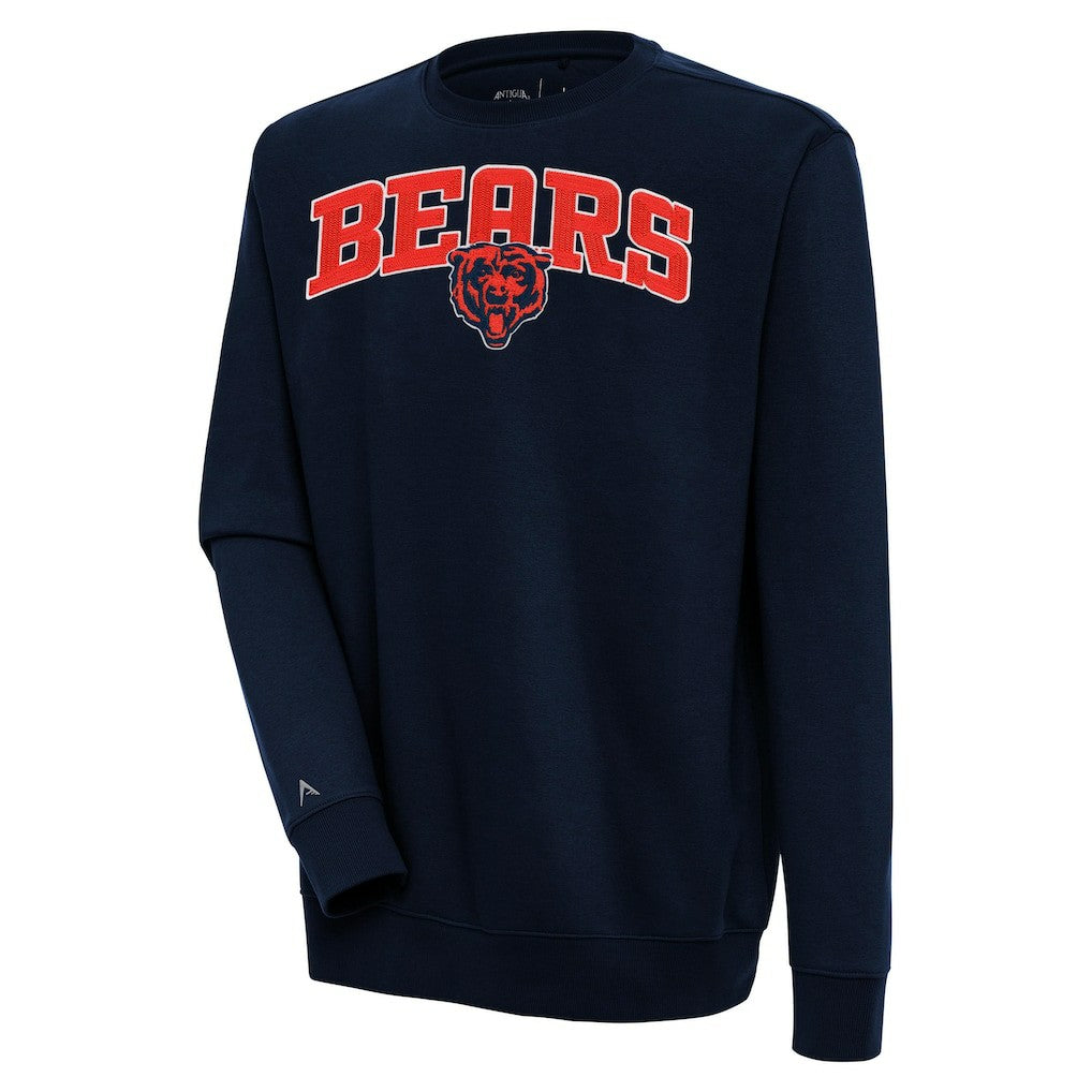 Chicago Bears Antigua Victory Chenille Pullover Sweatshirt - Navy - NFL