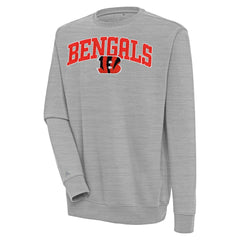 Cincinnati Bengals Antigua Victory Chenille Pullover Sweatshirt - Heather Gray - NFL