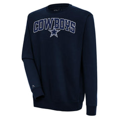Dallas Cowboys Antigua Victory Chenille Pullover Sweatshirt - Navy - NFL