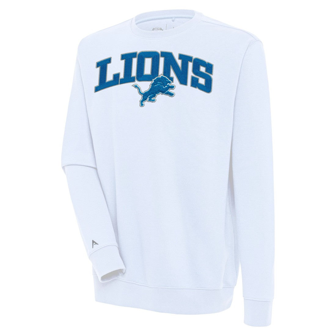 Detroit Lions Antigua Victory Chenille Pullover Sweatshirt - White - NFL