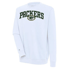 Green Bay Packers Antigua Victory Chenille Pullover Sweatshirt - White - NFL