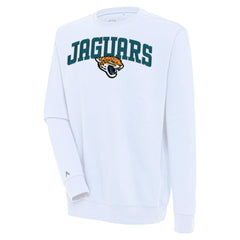 Jacksonville Jaguars Antigua Victory Chenille Pullover Sweatshirt - White - NFL