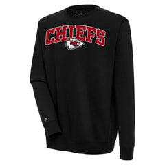 Kansas City Chiefs Antigua Victory Chenille Pullover Sweatshirt - Black - NFL