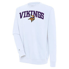 Minnesota Vikings Antigua Victory Chenille Pullover Sweatshirt - White - NFL