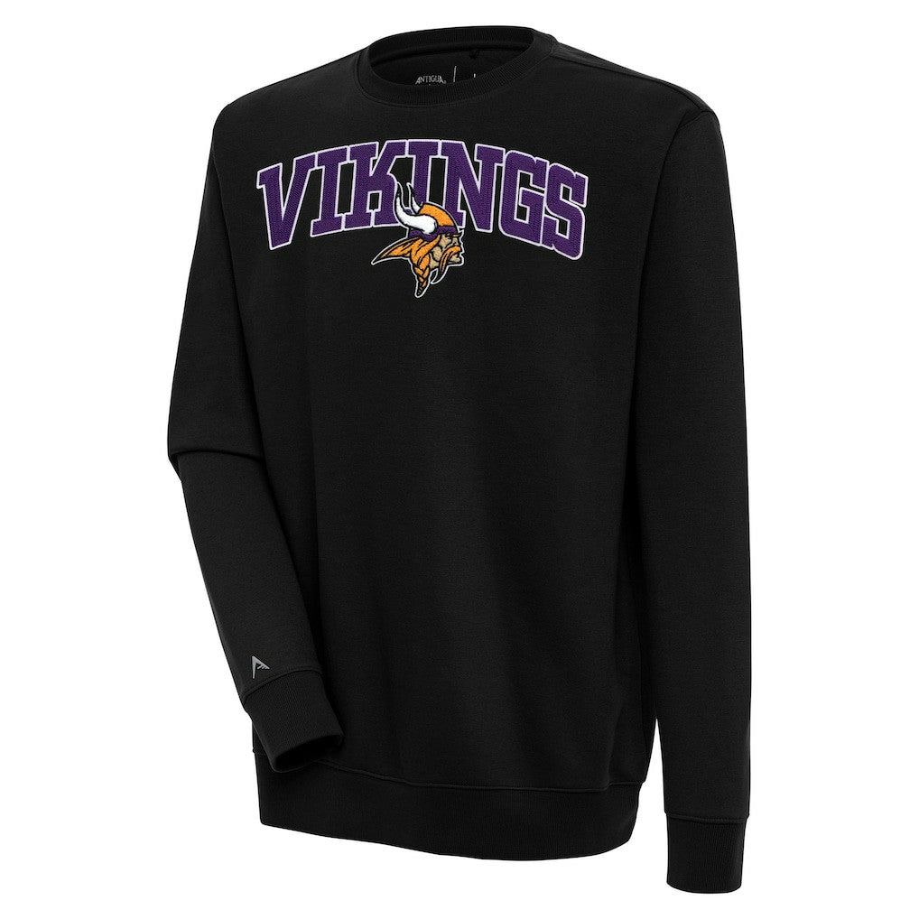Minnesota Vikings Antigua Victory Chenille Pullover Sweatshirt - Black - NFL