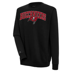Tampa Bay Buccaneers Antigua Victory Chenille Pullover Sweatshirt - Black - NFL