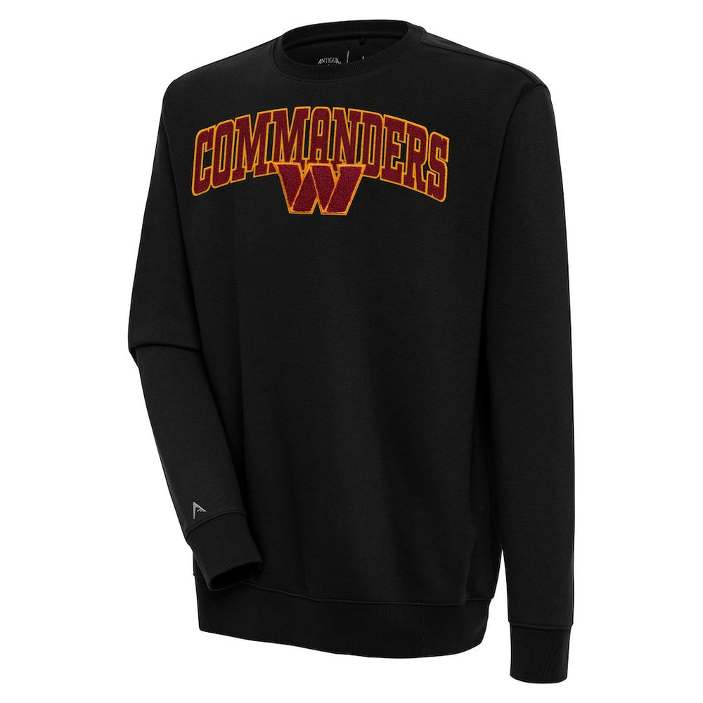 Washington Commanders Antigua Victory Chenille Pullover Sweatshirt - Black - NFL