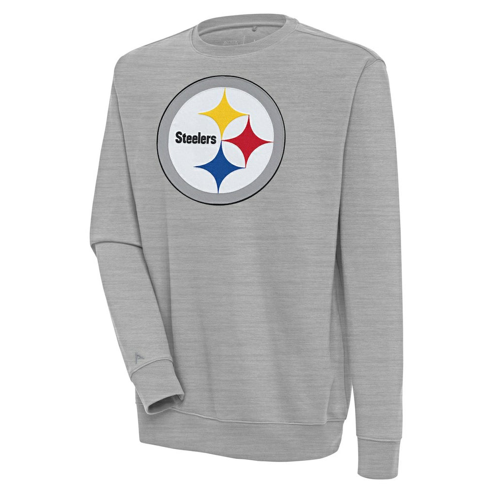Pittsburgh Steelers Antigua Victory Pullover Sweatshirt - Heather Gray - NFL