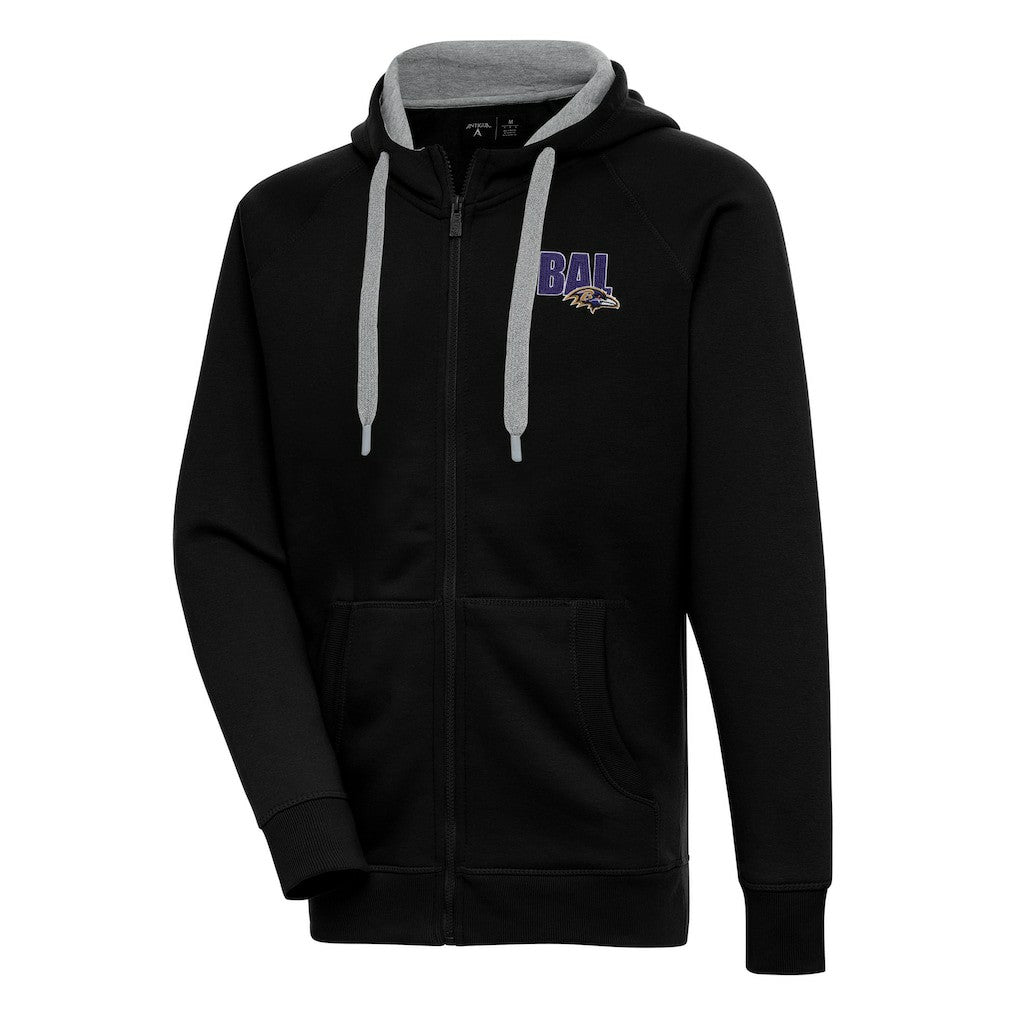 Baltimore Ravens Antigua Victory Full-Zip Hoodie - Black - NFL