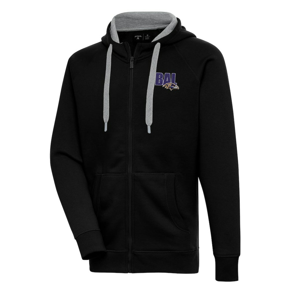 Baltimore Ravens Antigua Victory Full-Zip Hoodie - Black - NFL