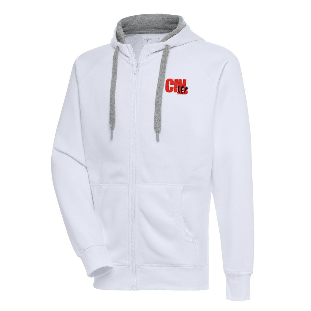 Cincinnati Bengals Antigua Victory Full-Zip Hoodie - White - NFL