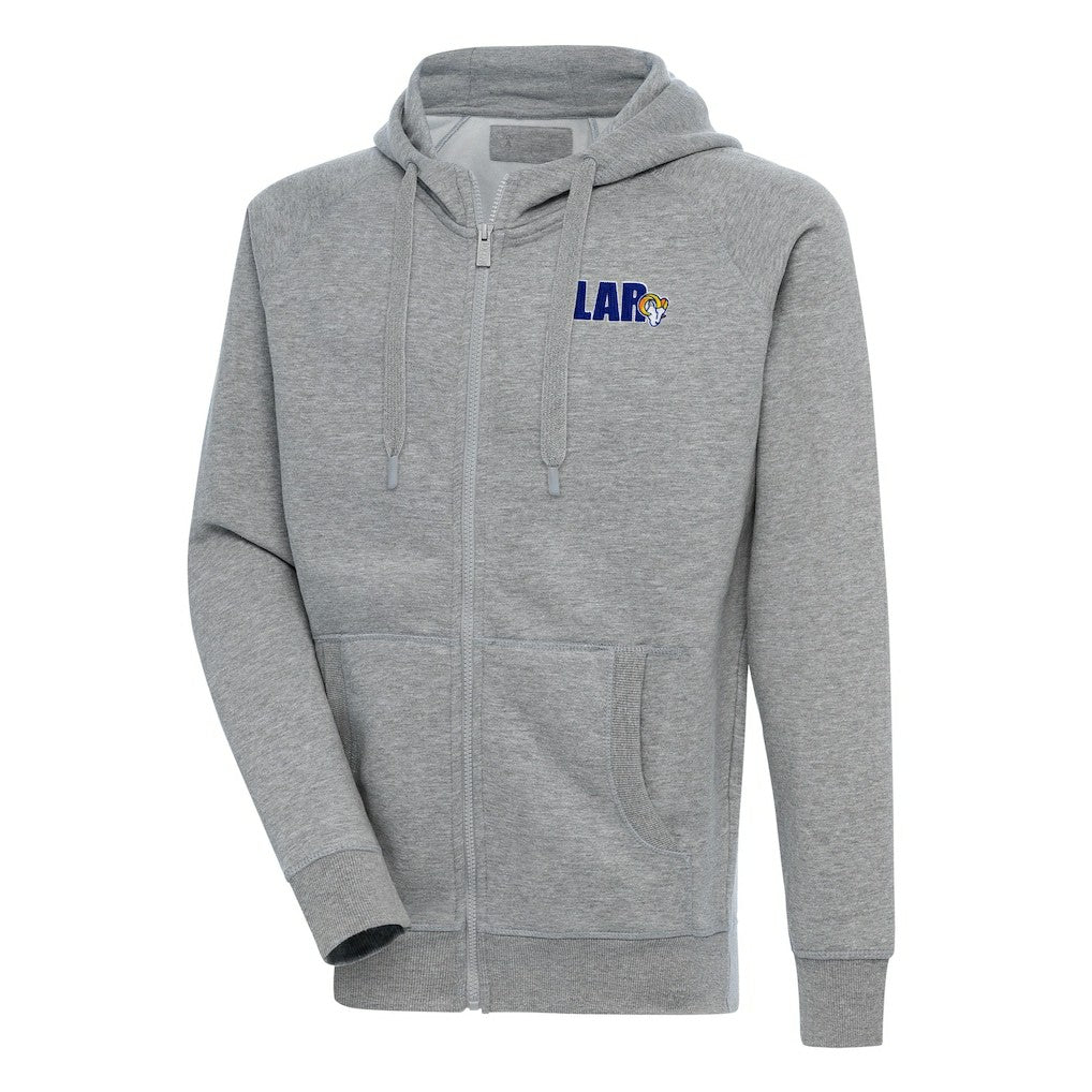 Los Angeles Rams Antigua Victory Full-Zip Hoodie - Heather Gray - NFL