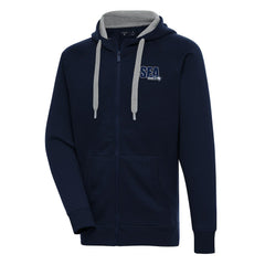 Seattle Seahawks Antigua Victory Full-Zip Hoodie - College Navy - NFL