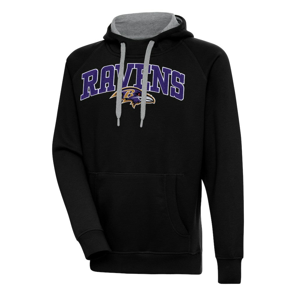 Baltimore Ravens Antigua Victory Pullover Hoodie - Black - NFL