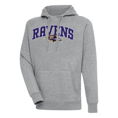 Baltimore Ravens Antigua Victory Pullover Hoodie - Heather Gray - NFL
