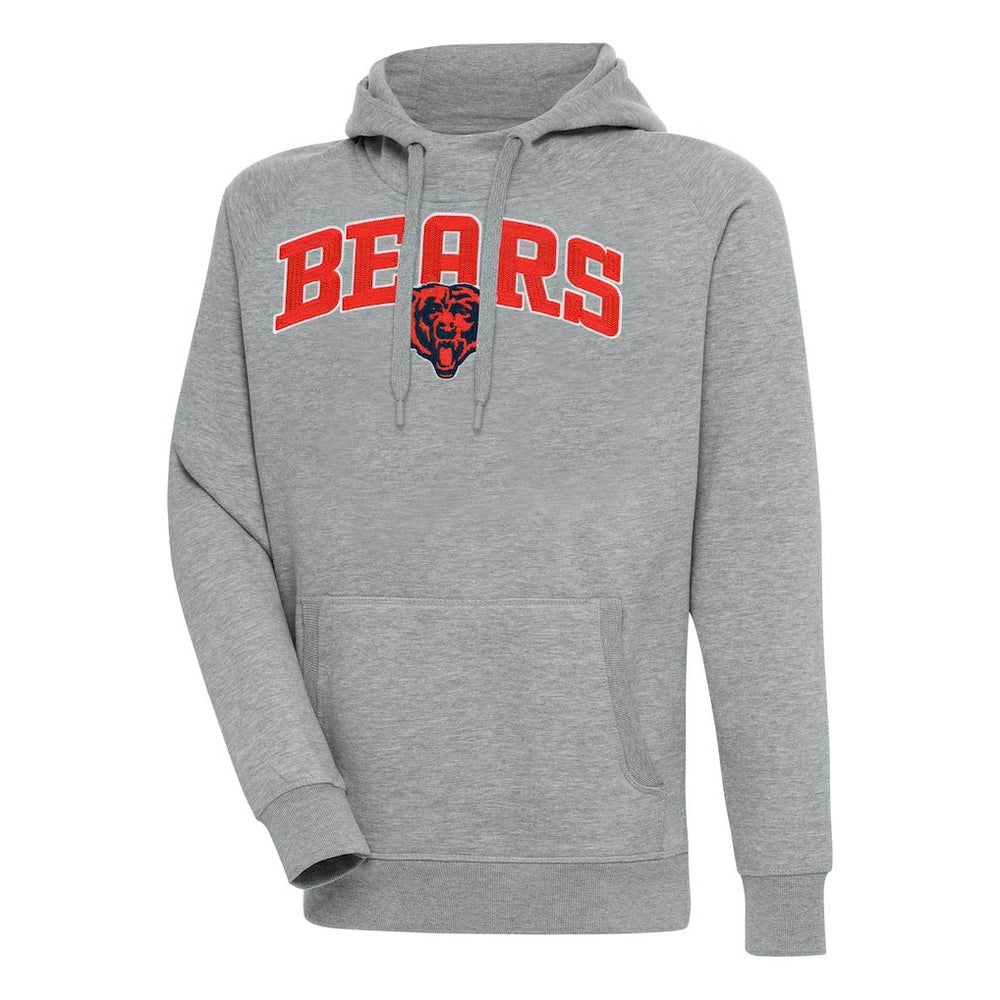 Chicago Bears Antigua Victory Pullover Hoodie - Heather Gray - NFL