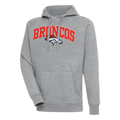Denver Broncos Antigua Victory Pullover Hoodie - Heather Gray - NFL