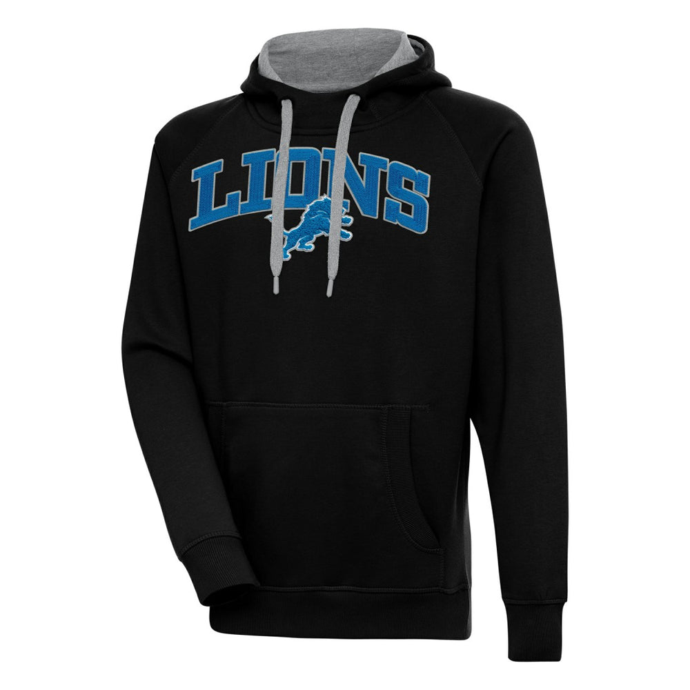 Detroit Lions Antigua Victory Pullover Hoodie - Black - NFL