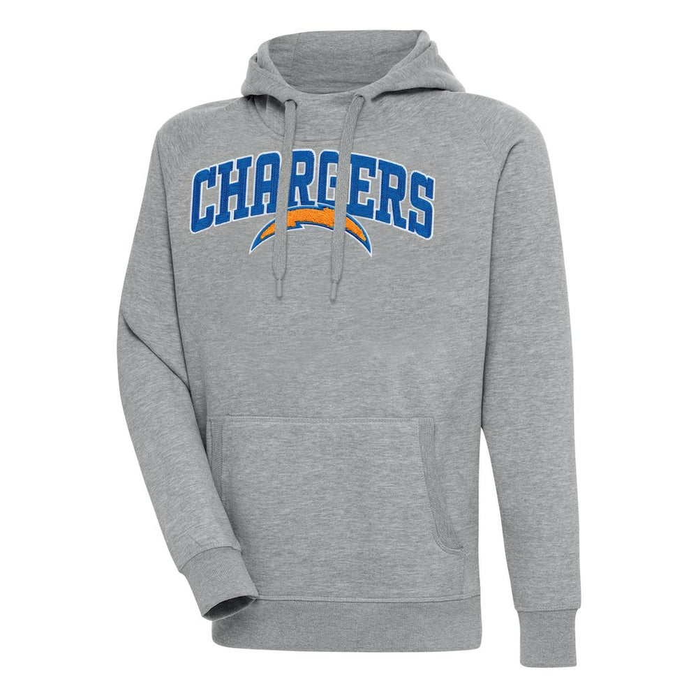 Los Angeles Chargers Antigua Victory Pullover Hoodie - Heather Gray - NFL