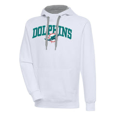 Miami Dolphins Antigua Victory Pullover Hoodie - White - NFL