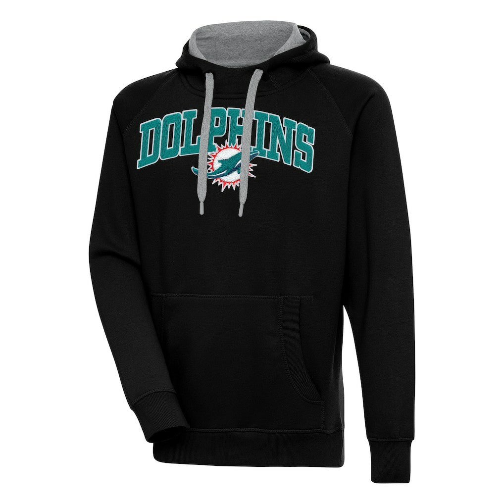 Miami Dolphins Antigua Victory Pullover Hoodie - Black - NFL