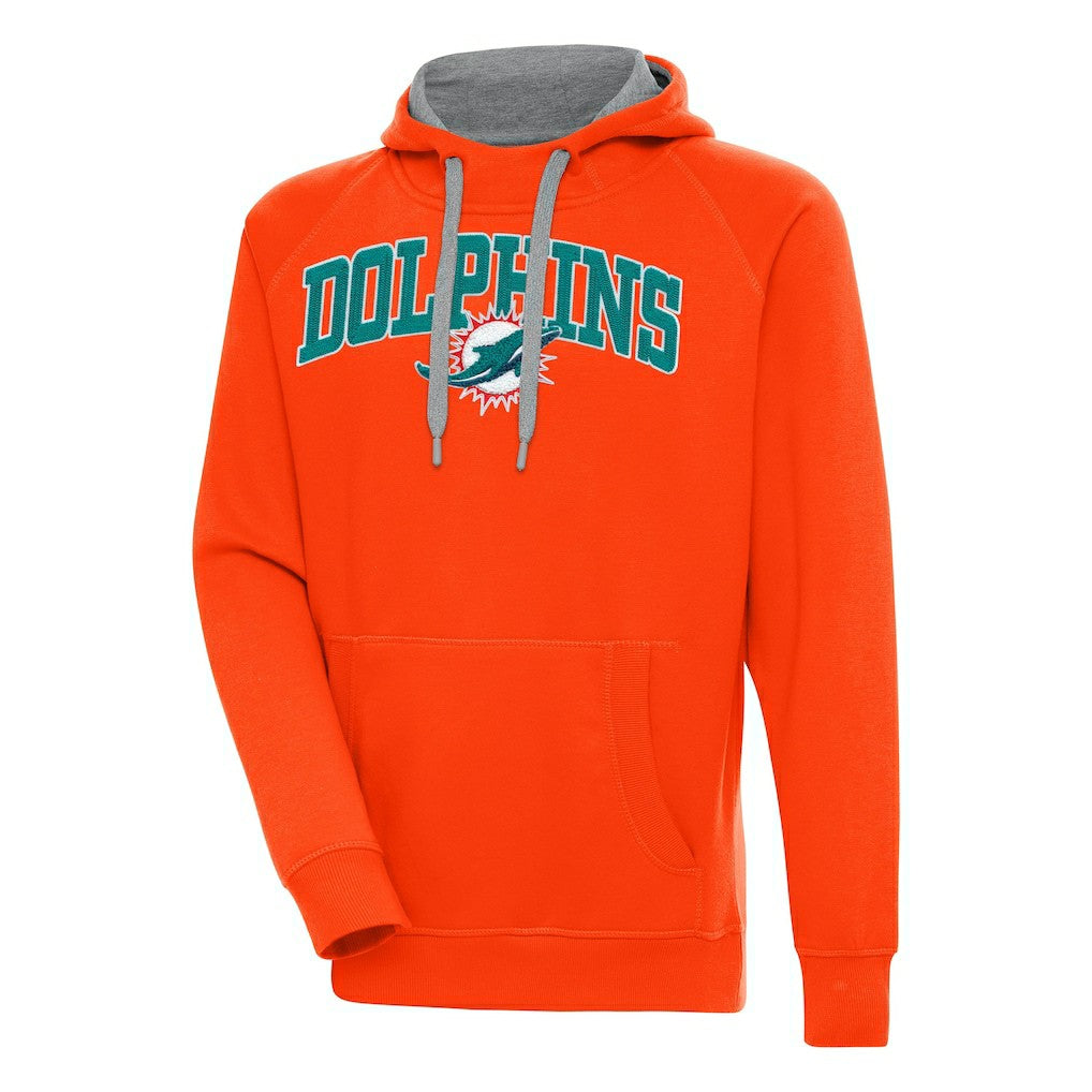 Miami Dolphins Antigua Victory Pullover Hoodie - Orange - NFL