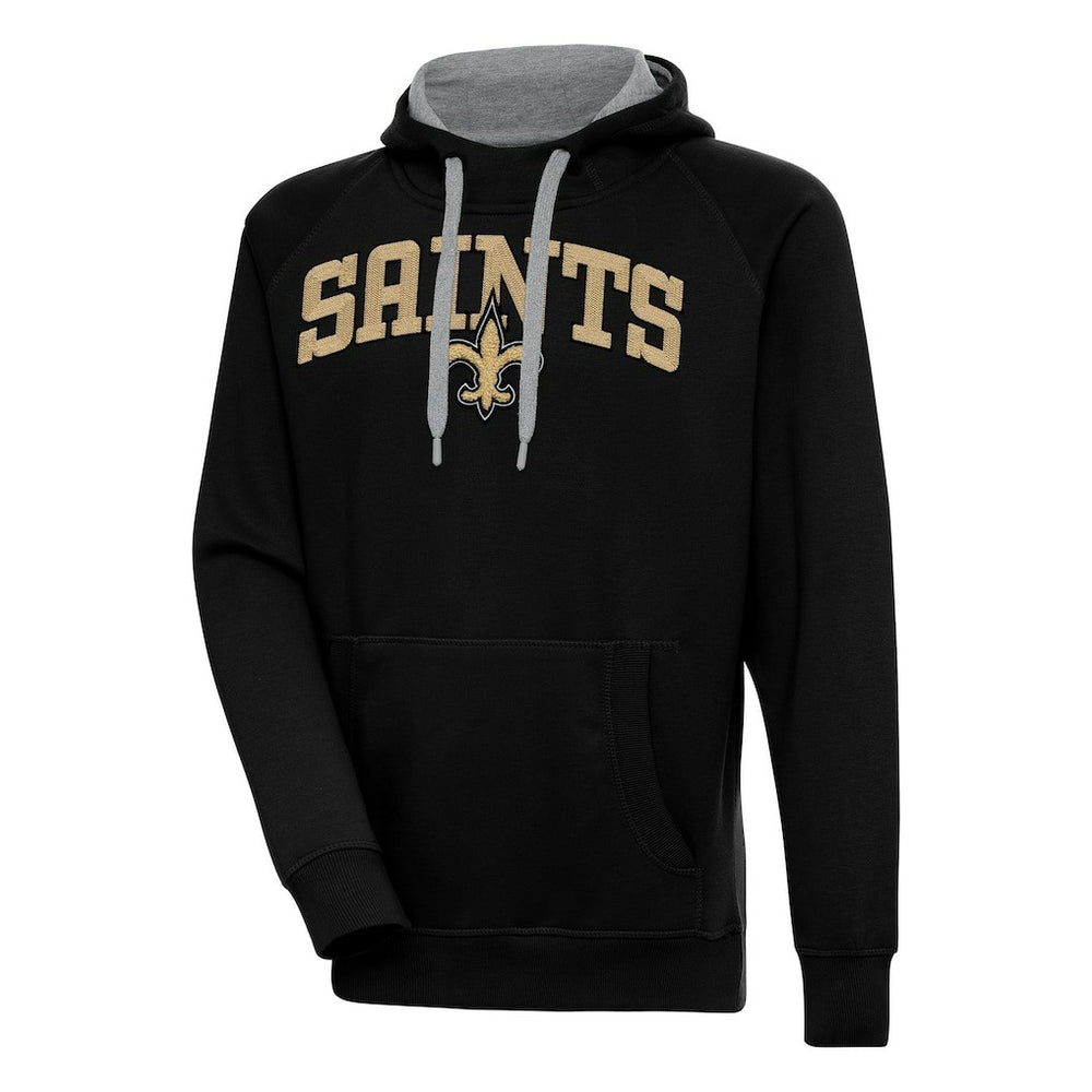 New Orleans Saints Antigua Victory Pullover Hoodie - Black - NFL