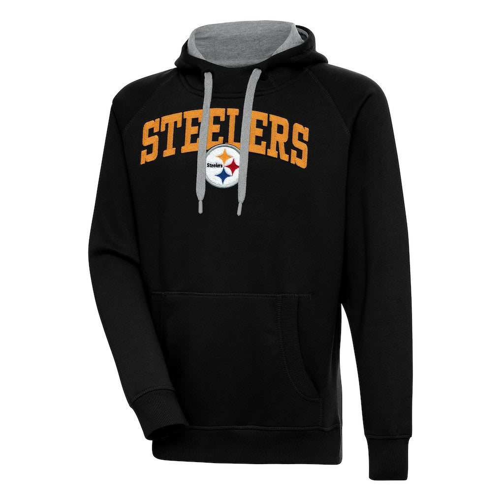 Pittsburgh Steelers Antigua Victory Pullover Hoodie - Black - NFL