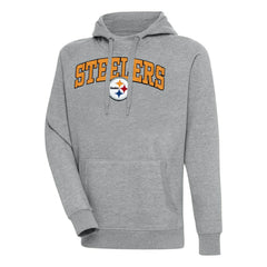 Pittsburgh Steelers Antigua Victory Pullover Hoodie - Heather Gray - NFL