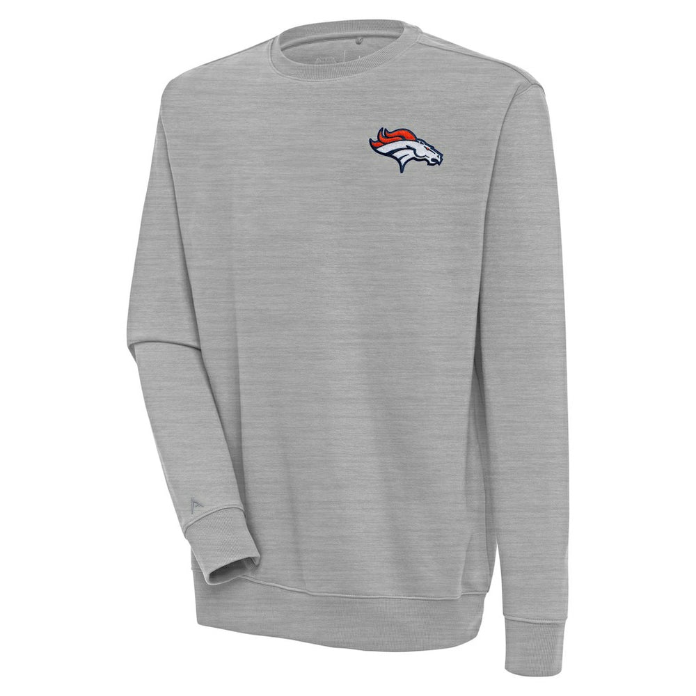 Denver Broncos Antigua Victory Pullover Sweatshirt - Heather Gray - NFL
