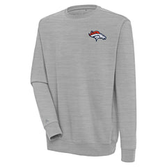 Denver Broncos Antigua Victory Pullover Sweatshirt - Heather Gray - NFL