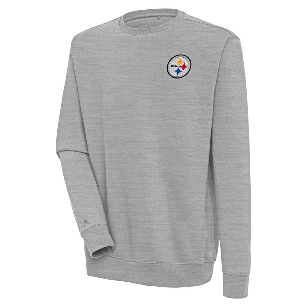 Pittsburgh Steelers Antigua Victory Pullover Sweatshirt - Heather Gray - NFL