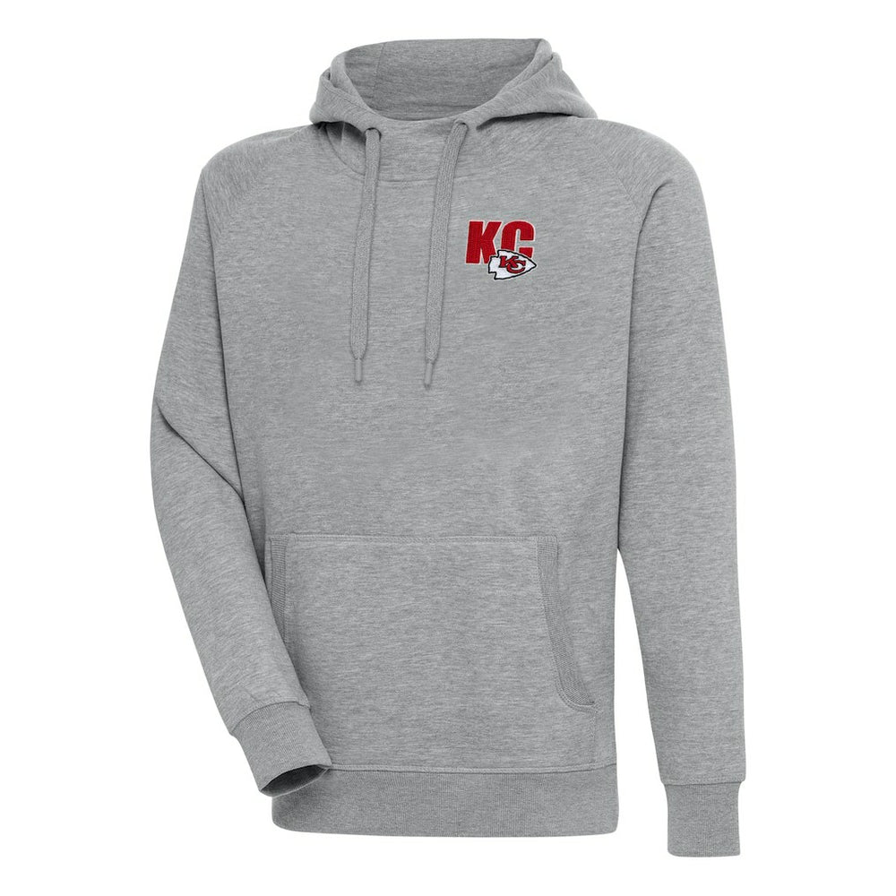 Kansas City Chiefs Antigua Victory Pullover Hoodie - Heather Gray - NFL