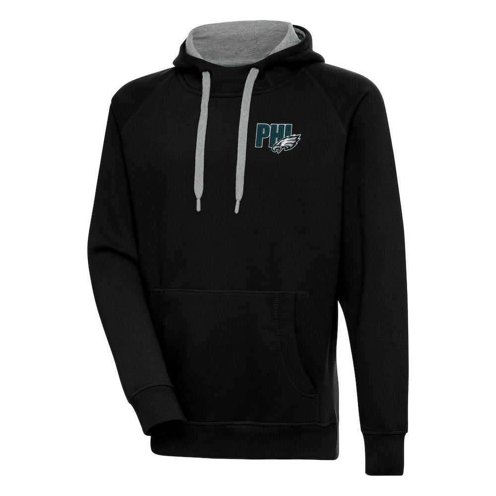 Philadelphia Eagles Antigua Victory Pullover Hoodie - Black - NFL