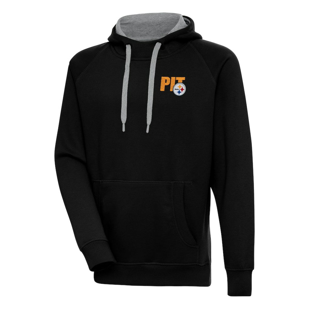 Pittsburgh Steelers Antigua Victory Pullover Hoodie - Black - NFL